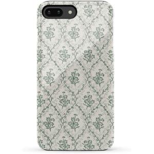 Casely iPhone 6/7/8 Plus Case | Light Blue Skies | Marble Clouds | Bold Protective Design(Sage Tapestry | Floral Vines)