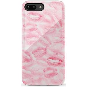 Casely iPhone 6/7/8 Plus Case | Light Blue Skies | Marble Clouds | Bold Protective Design(Sealed with a Kiss | Pink Lipstick)