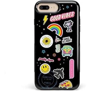 Casely iPhone 6/7/8 Plus Case | Light Blue Skies | Marble Clouds | Bold Protective Design(Stuck on U Festival Sticker Floral)