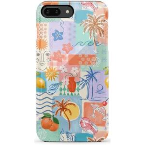 Casely iPhone 6/7/8 Plus Case | Light Blue Skies | Marble Clouds | Bold Protective Design(Tropical Heat | Beachy Collage)