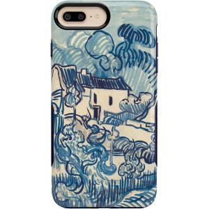 Casely iPhone 6/7/8 Plus Case | Light Blue Skies | Marble Clouds | Bold Protective Design(Van Gogh | Landscape With Houses)