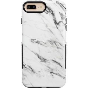 Casely iPhone 6/7/8 Plus Case | Light Blue Skies | Marble Clouds | Bold Protective Design(White Marble)