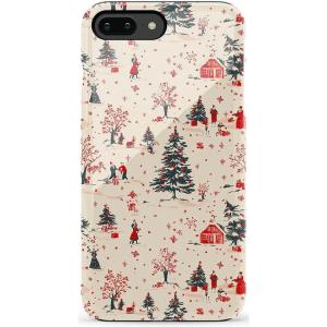 Casely iPhone 6/7/8 Plus Case | Light Blue Skies | Marble Clouds | Bold Protective Design(Winter Nostalgia | Vintage Holiday)