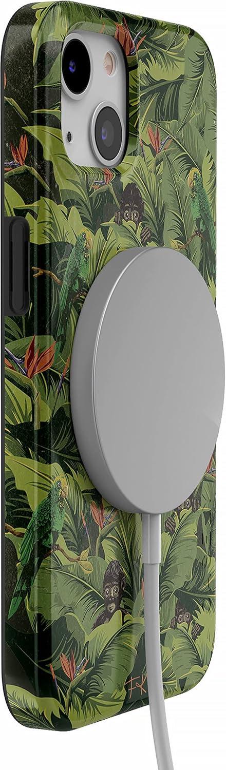 imageCasely iPhone 13 Case Sneaky Monkeys Frida Kahlo Jungle Floral Compatible with MagSafe Classic Ultra Slim Design