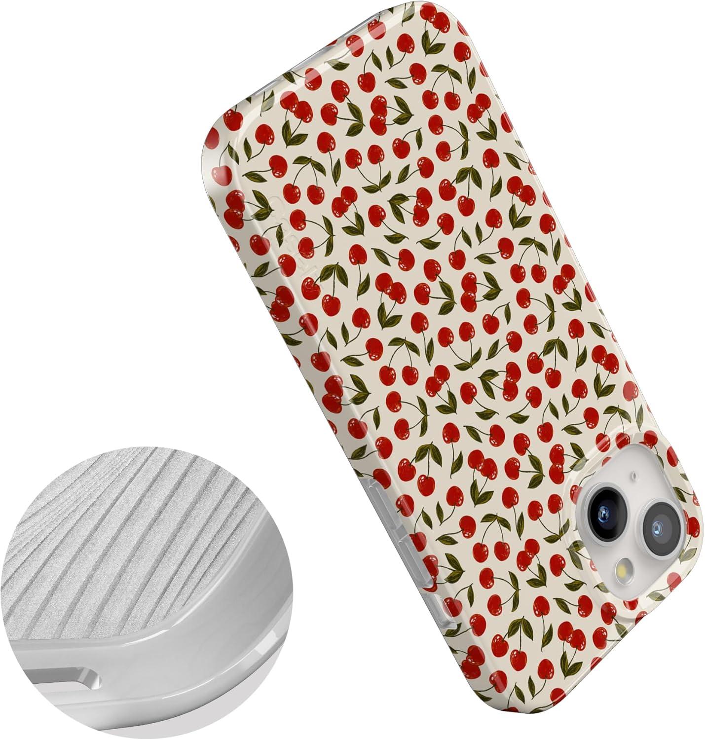 imageCasely iPhone 15 Plus Case Outside the Lines Crayola Marker Compatible with MagSafe Classic Ultra Slim DesignCherry on Top Red Cherries