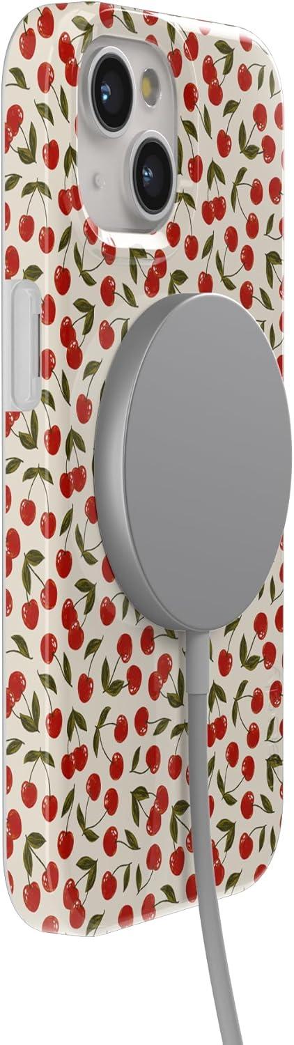 imageCasely iPhone 15 Plus Case Outside the Lines Crayola Marker Compatible with MagSafe Classic Ultra Slim DesignCherry on Top Red Cherries