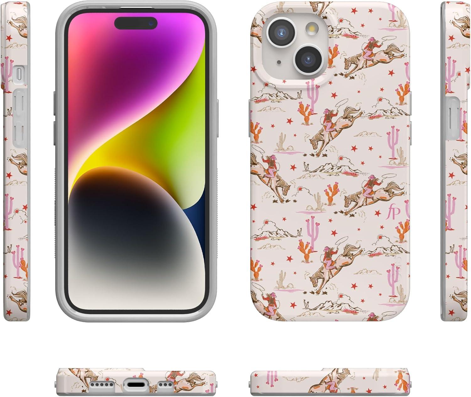 imageCasely iPhone 15 Plus Case Outside the Lines Crayola Marker Compatible with MagSafe Classic Ultra Slim DesignCowgirl Canyon FashionPass x Casely