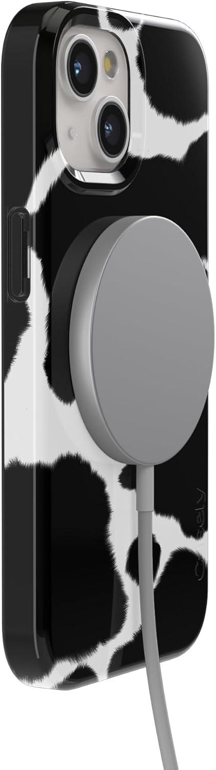 imageCasely iPhone 15 Plus Case Outside the Lines Crayola Marker Compatible with MagSafe Classic Ultra Slim DesignCurrent MOOd Cow Print