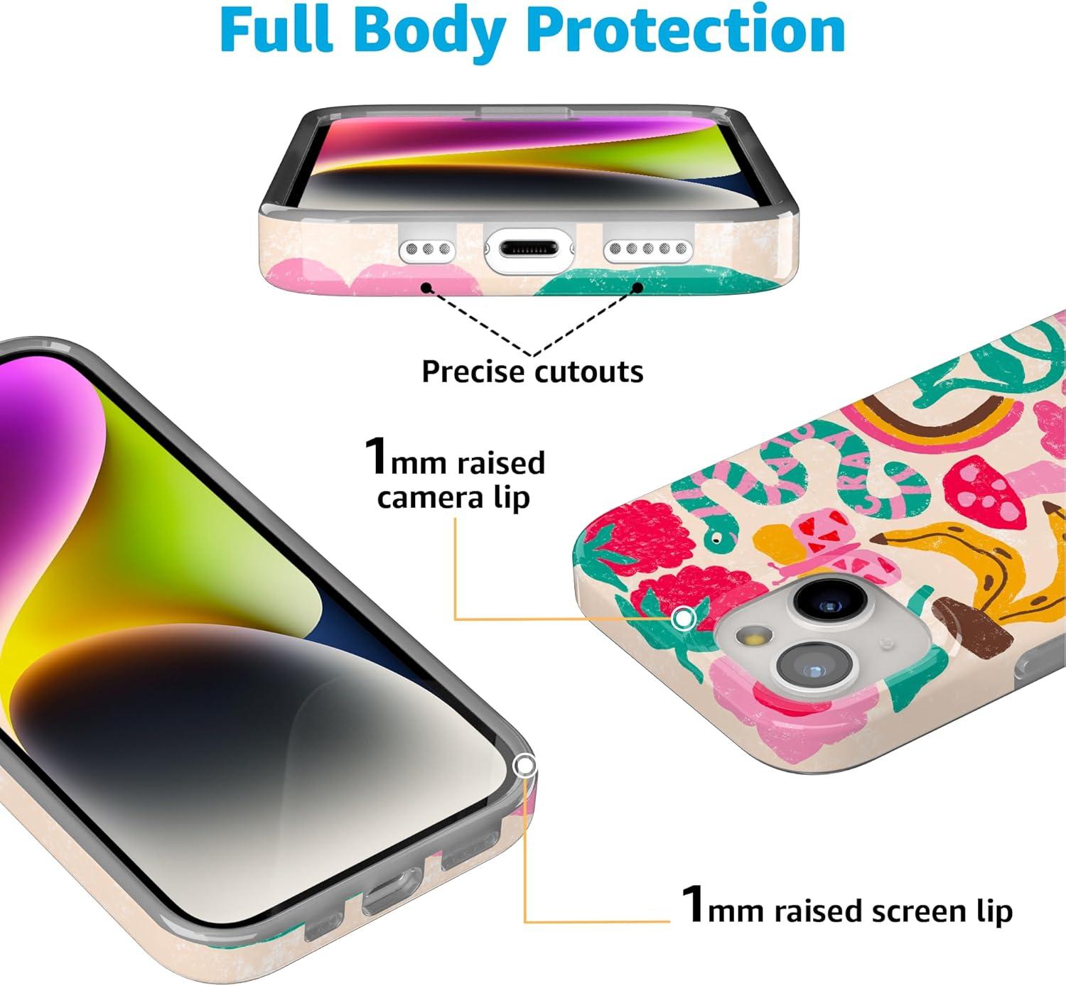 imageCasely iPhone 15 Plus Case Outside the Lines Crayola Marker Compatible with MagSafe Classic Ultra Slim DesignDoodle Bug Crayola Crayon