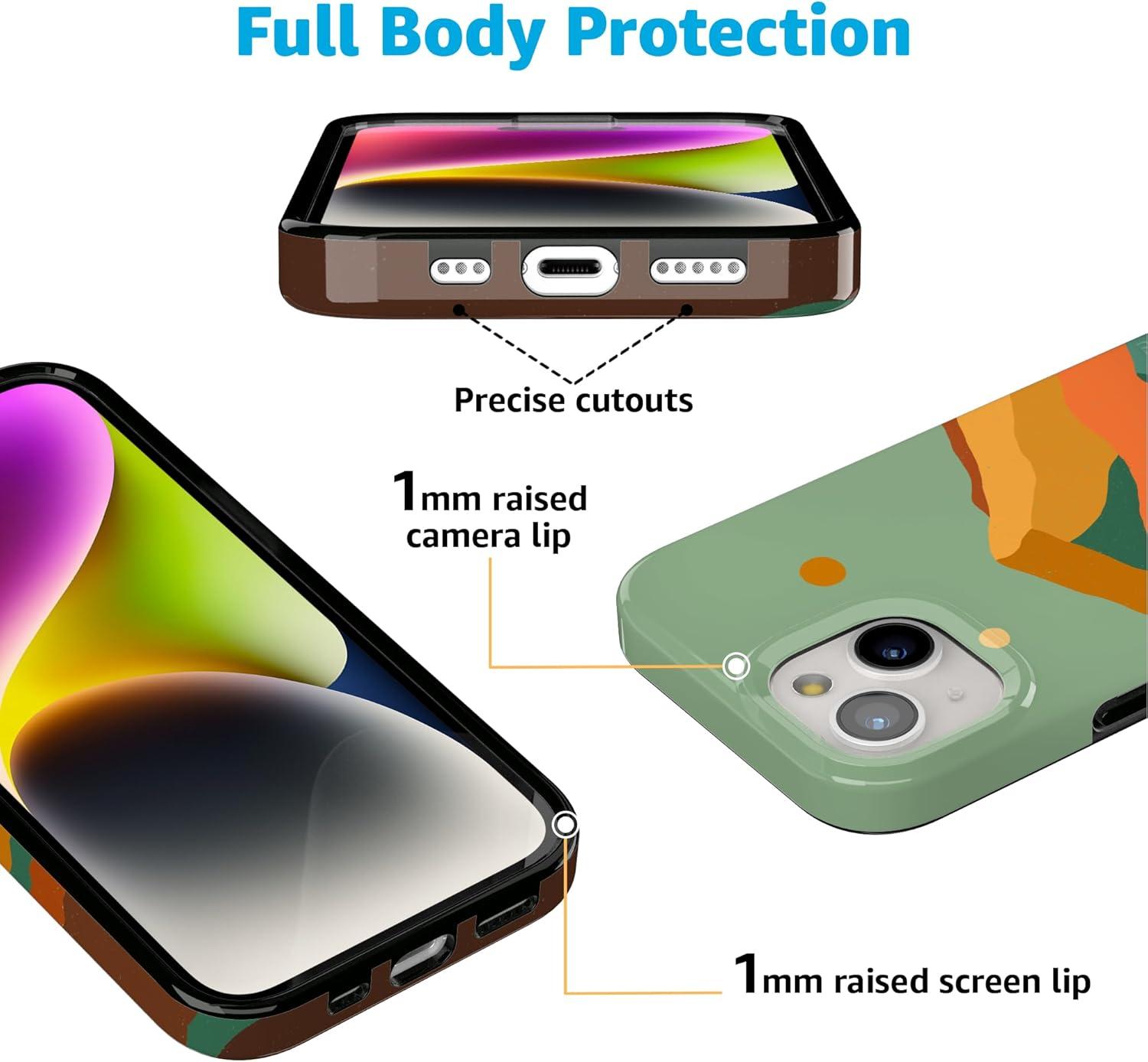 imageCasely iPhone 15 Plus Case Outside the Lines Crayola Marker Compatible with MagSafe Classic Ultra Slim DesignEndless Peaks Colorblock Mountain