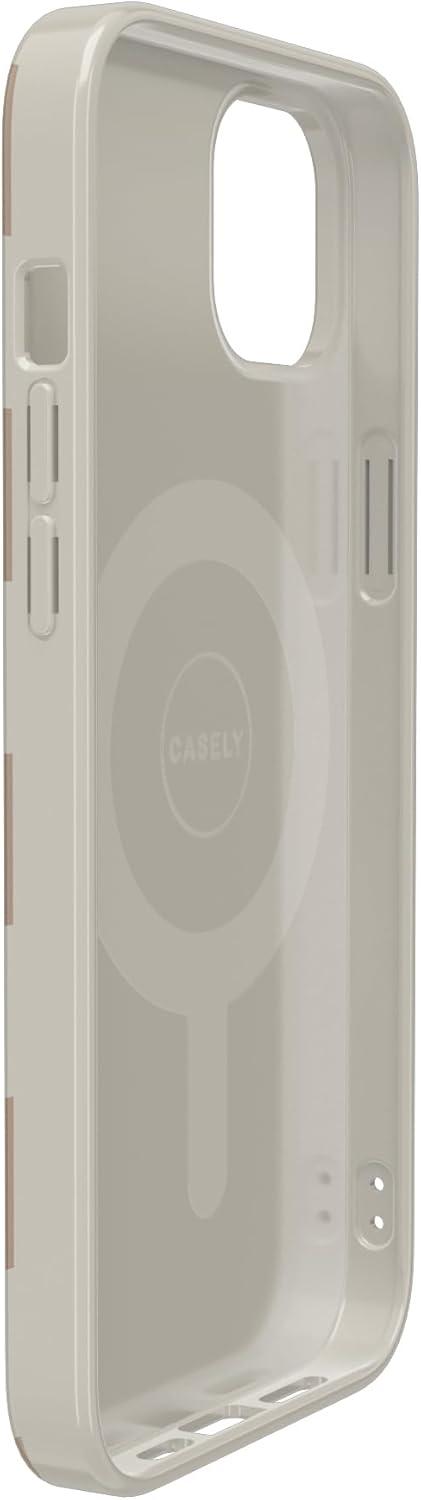 imageCasely iPhone 15 Plus Case Outside the Lines Crayola Marker Compatible with MagSafe Classic Ultra Slim DesignFit Check Neutral Checkerboard