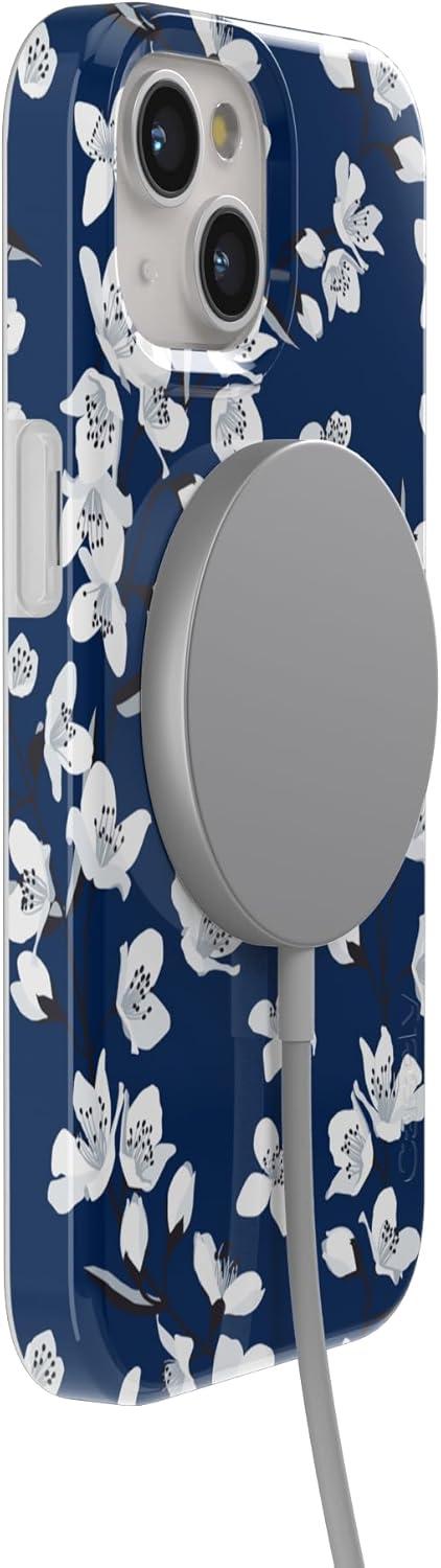imageCasely iPhone 15 Plus Case Outside the Lines Crayola Marker Compatible with MagSafe Classic Ultra Slim DesignFloral Forest Navy Cherry Blossom Floral