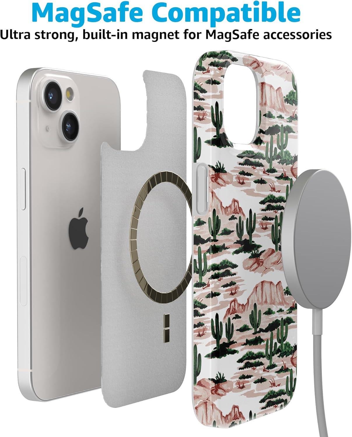 imageCasely iPhone 15 Plus Case Outside the Lines Crayola Marker Compatible with MagSafe Classic Ultra Slim DesignGold Rush Desert