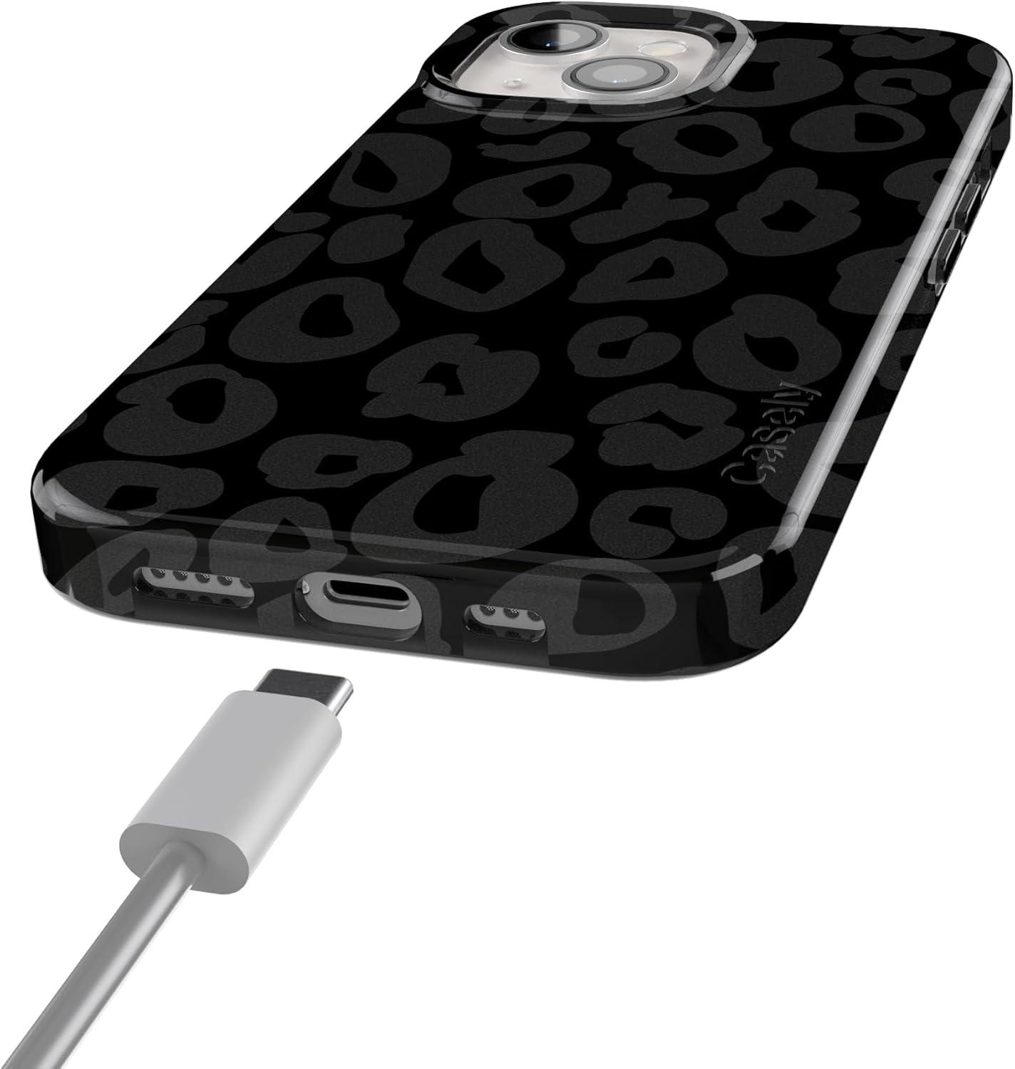 imageCasely iPhone 15 Plus Case Outside the Lines Crayola Marker Compatible with MagSafe Classic Ultra Slim DesignInto the Wild Black Leopard
