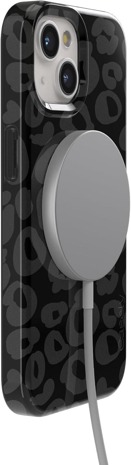 imageCasely iPhone 15 Plus Case Outside the Lines Crayola Marker Compatible with MagSafe Classic Ultra Slim DesignInto the Wild Black Leopard