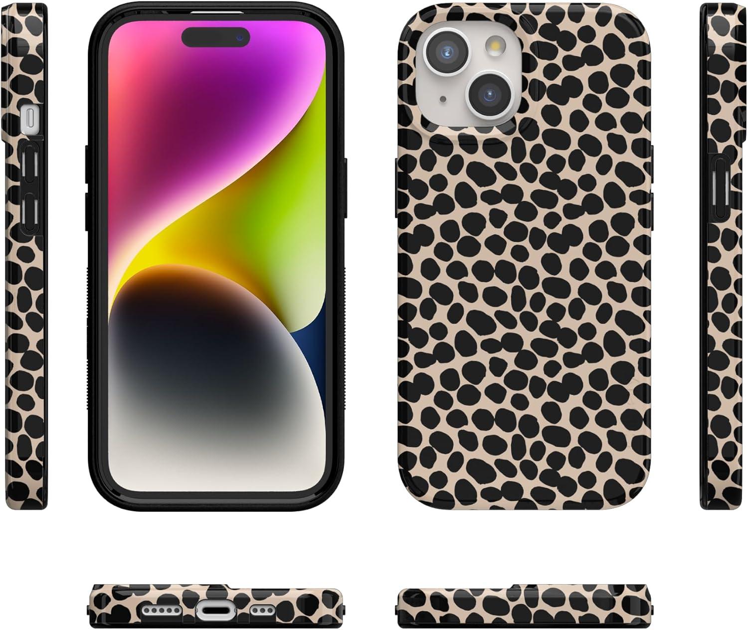 imageCasely iPhone 15 Plus Case Outside the Lines Crayola Marker Compatible with MagSafe Classic Ultra Slim DesignLost in Spots Cheetah Print
