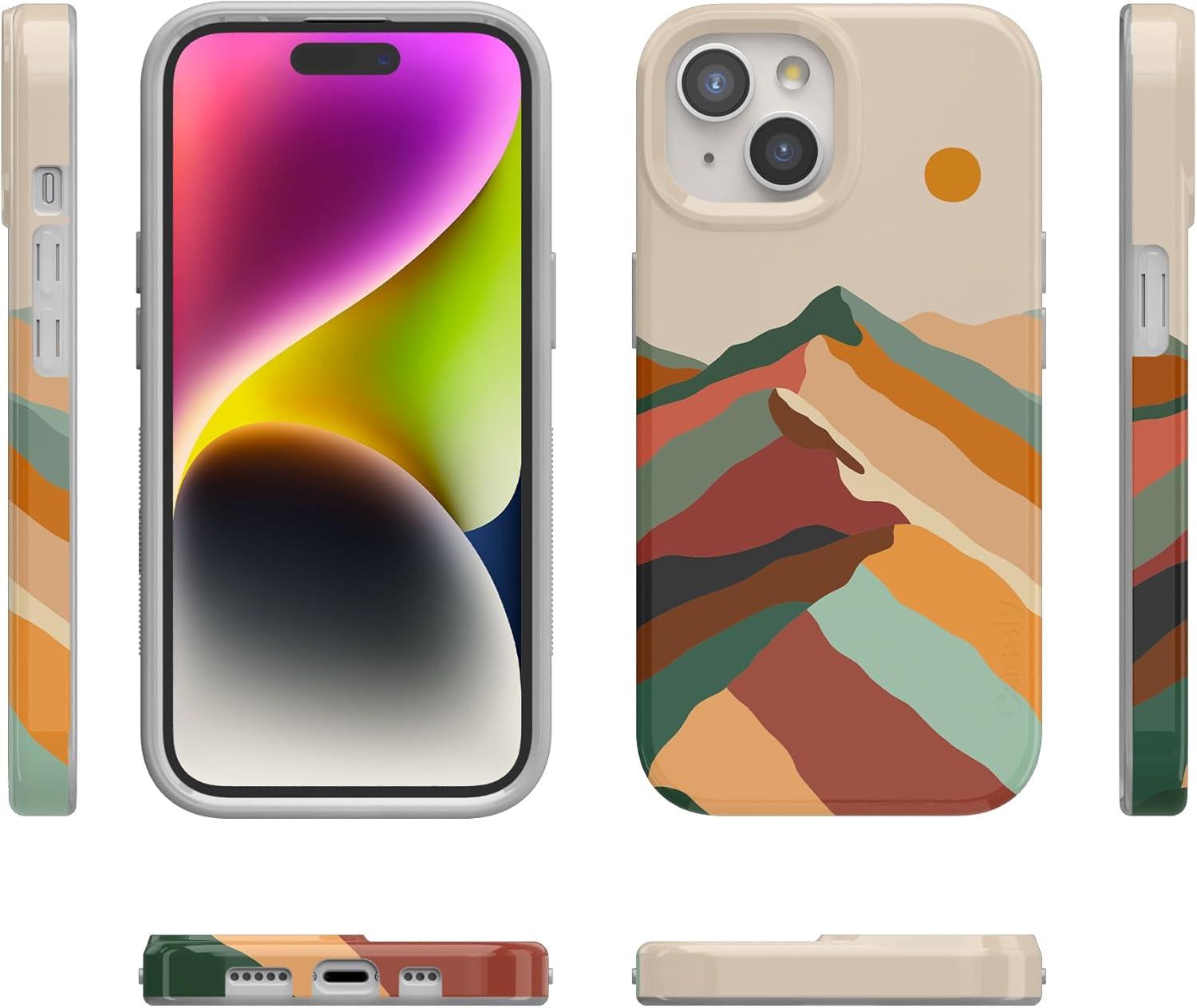imageCasely iPhone 15 Plus Case Outside the Lines Crayola Marker Compatible with MagSafe Classic Ultra Slim DesignMagic Mountain Colorblock