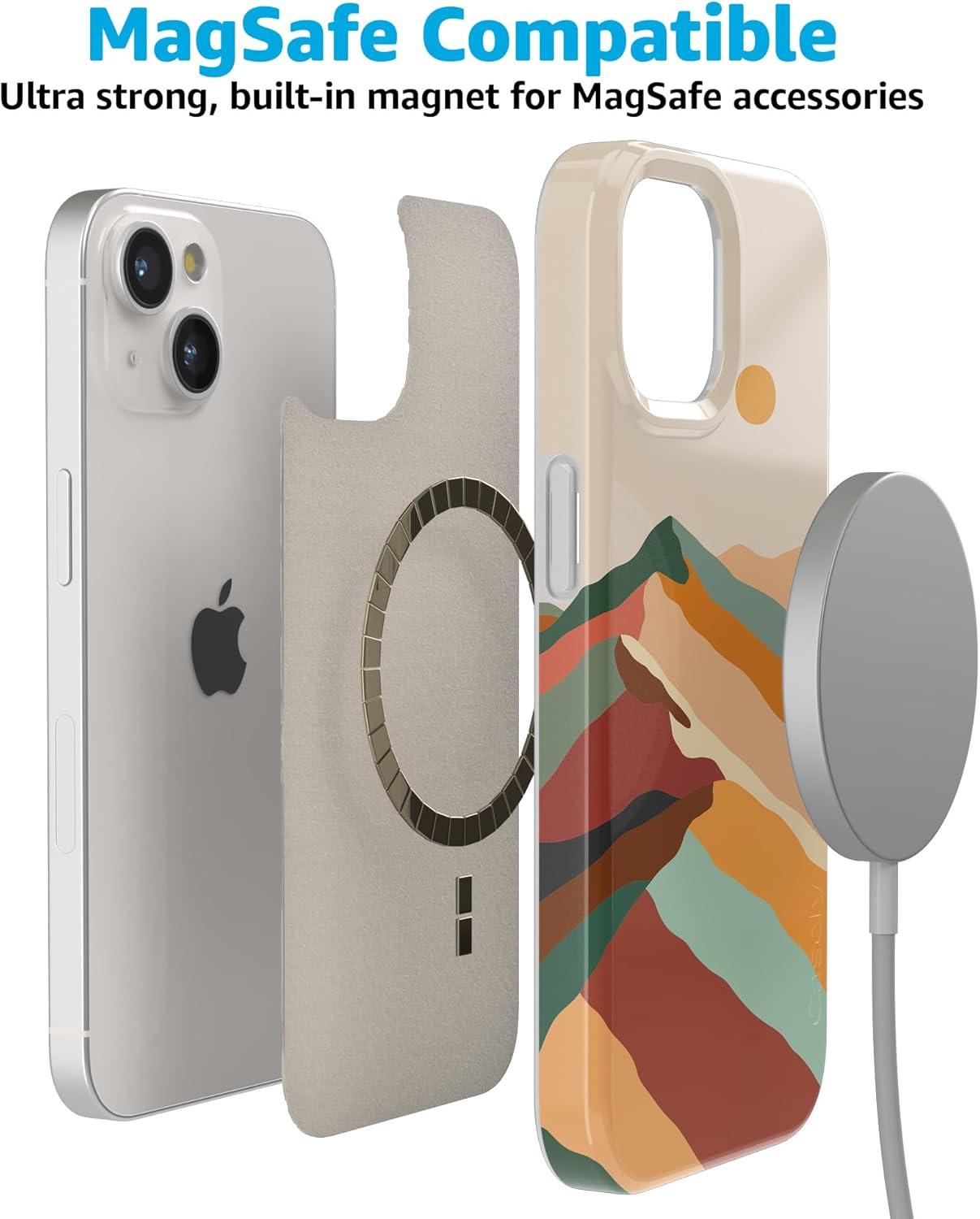 imageCasely iPhone 15 Plus Case Outside the Lines Crayola Marker Compatible with MagSafe Classic Ultra Slim DesignMagic Mountain Colorblock