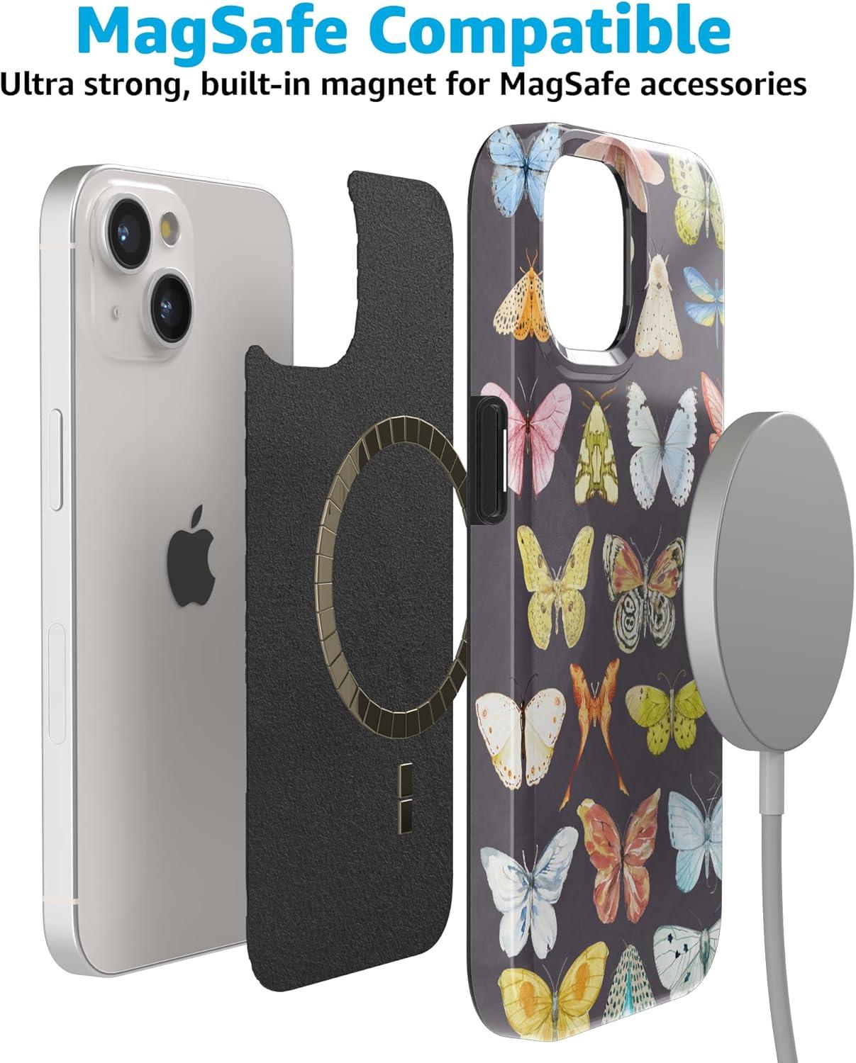 imageCasely iPhone 15 Plus Case Outside the Lines Crayola Marker Compatible with MagSafe Classic Ultra Slim DesignMidnight Monarch Jenna Palek x Casely