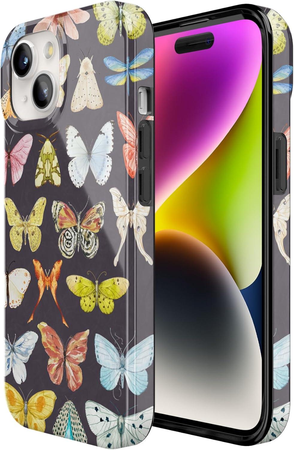 imageCasely iPhone 15 Plus Case Outside the Lines Crayola Marker Compatible with MagSafe Classic Ultra Slim DesignMidnight Monarch Jenna Palek x Casely