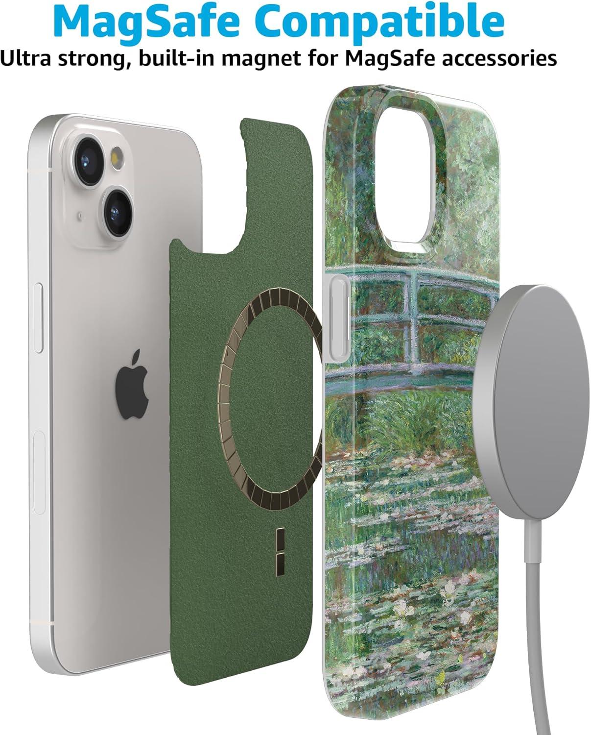 imageCasely iPhone 15 Plus Case Outside the Lines Crayola Marker Compatible with MagSafe Classic Ultra Slim DesignMonets Bridge The Met Museum