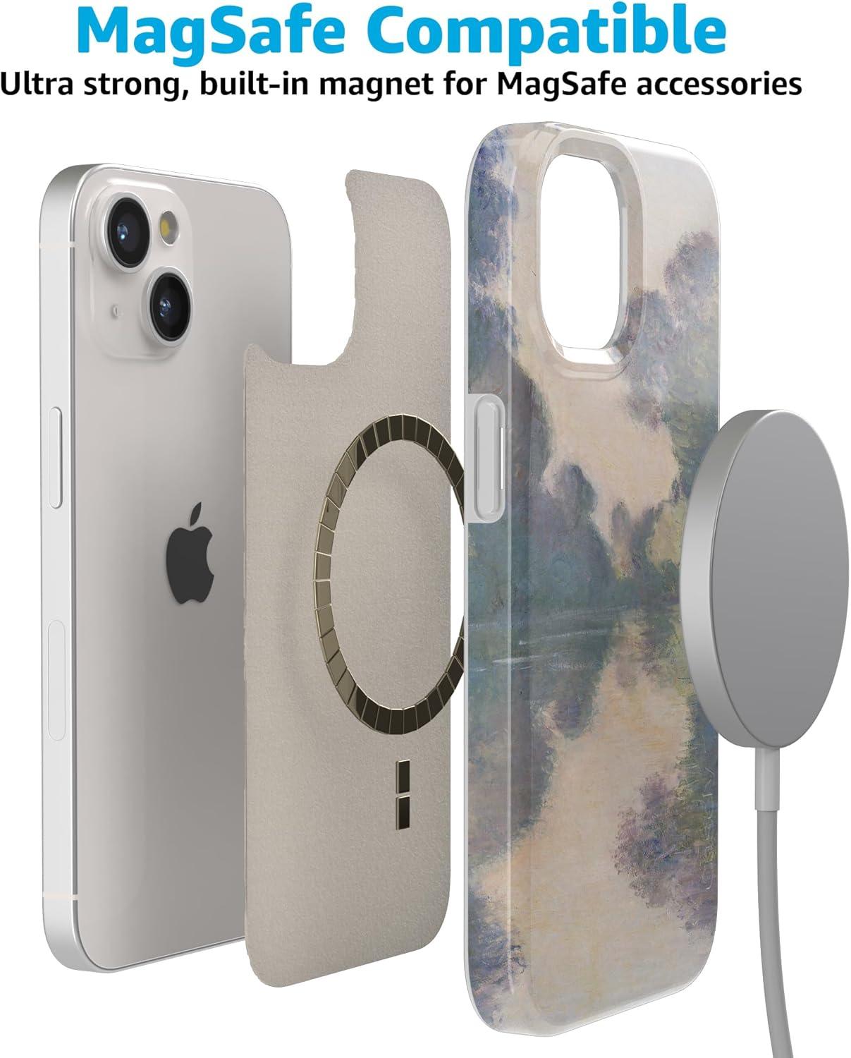 imageCasely iPhone 15 Plus Case Outside the Lines Crayola Marker Compatible with MagSafe Classic Ultra Slim DesignMonets Morning The Met Museum