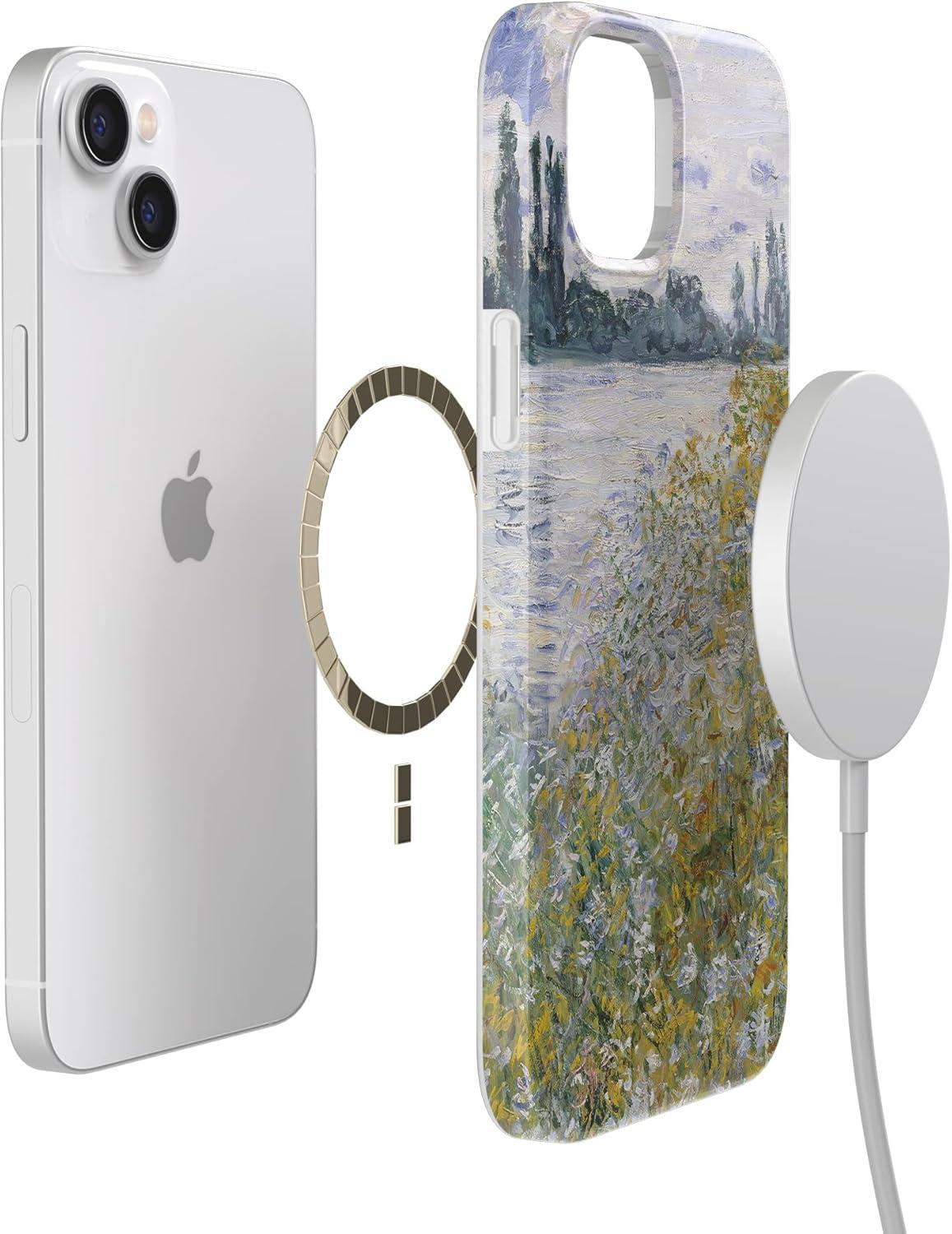 imageCasely iPhone 15 Plus Case Outside the Lines Crayola Marker Compatible with MagSafe Classic Ultra Slim DesignMonets Summer Landscape The Met Museum
