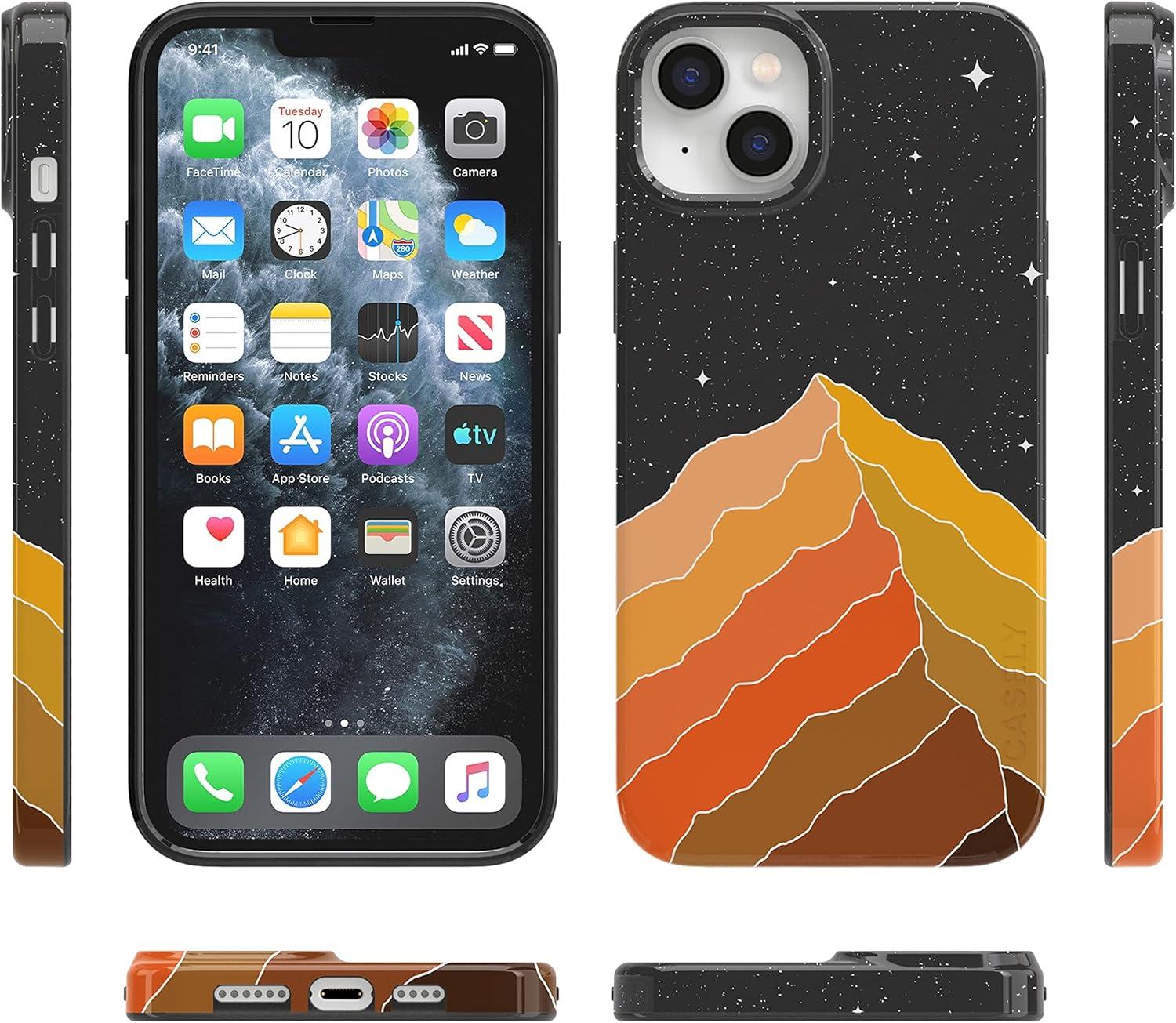 imageCasely iPhone 15 Plus Case Outside the Lines Crayola Marker Compatible with MagSafe Classic Ultra Slim DesignNight Skies Mountain Starlight