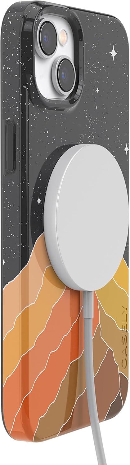 imageCasely iPhone 15 Plus Case Outside the Lines Crayola Marker Compatible with MagSafe Classic Ultra Slim DesignNight Skies Mountain Starlight