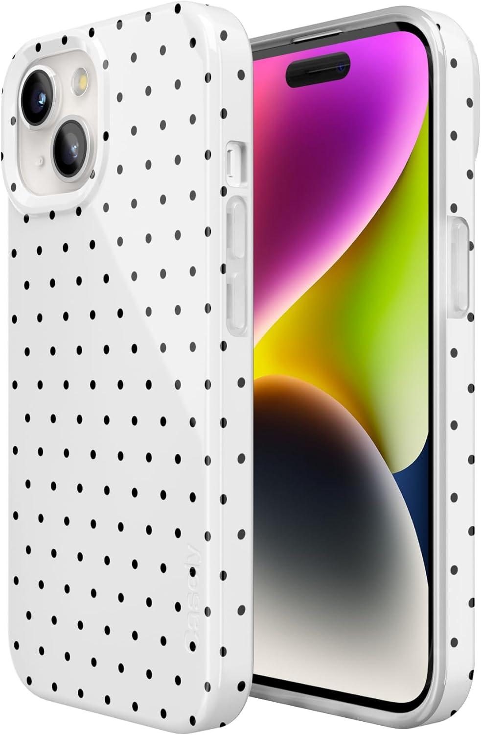 imageCasely iPhone 15 Plus Case Outside the Lines Crayola Marker Compatible with MagSafe Classic Ultra Slim DesignOn the Dot White Polka Dot