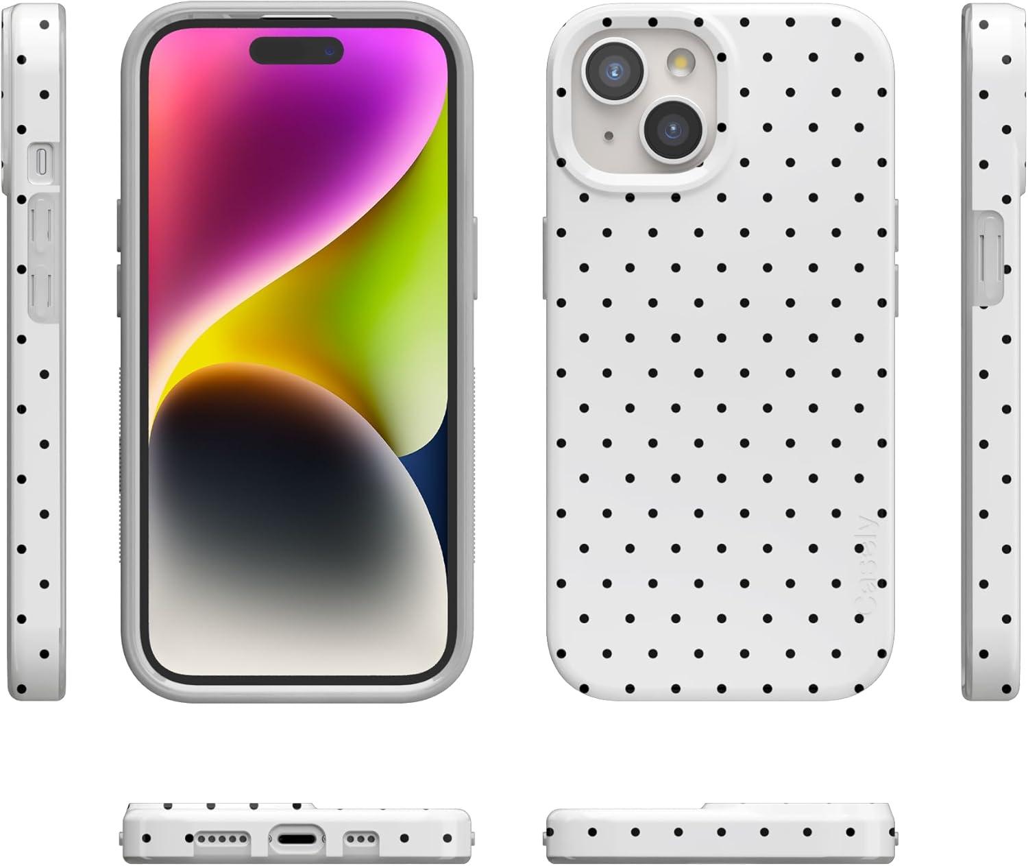 imageCasely iPhone 15 Plus Case Outside the Lines Crayola Marker Compatible with MagSafe Classic Ultra Slim DesignOn the Dot White Polka Dot