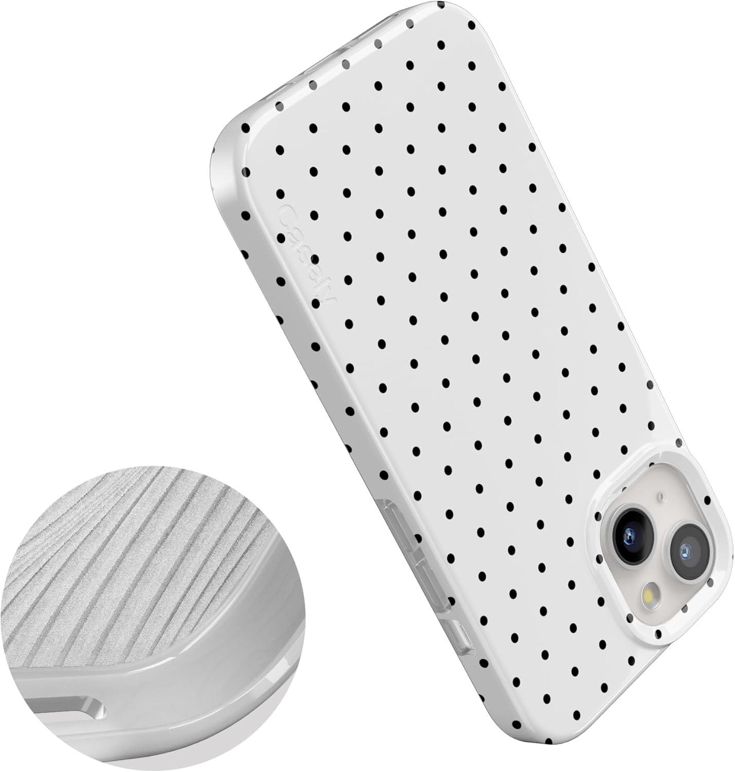 imageCasely iPhone 15 Plus Case Outside the Lines Crayola Marker Compatible with MagSafe Classic Ultra Slim DesignOn the Dot White Polka Dot