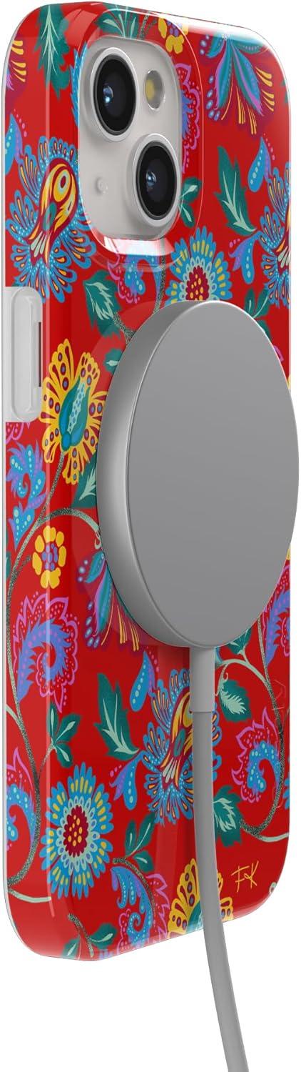 imageCasely iPhone 15 Plus Case Outside the Lines Crayola Marker Compatible with MagSafe Classic Ultra Slim DesignPainted Flowers Frida Kahlo Floral