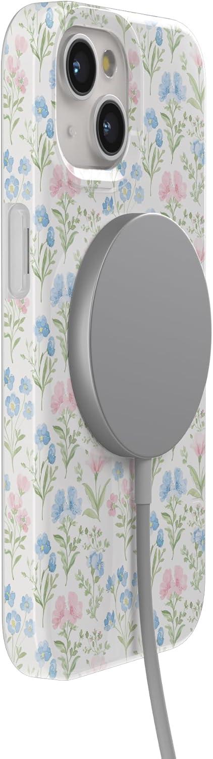 imageCasely iPhone 15 Plus Case Outside the Lines Crayola Marker Compatible with MagSafe Classic Ultra Slim DesignPastel Garden Sunday Best