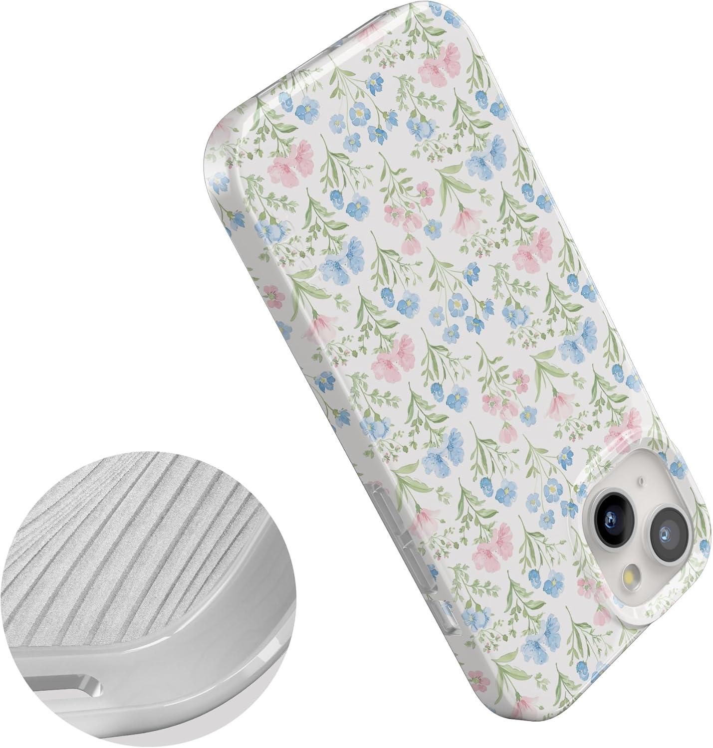 imageCasely iPhone 15 Plus Case Outside the Lines Crayola Marker Compatible with MagSafe Classic Ultra Slim DesignPastel Garden Sunday Best