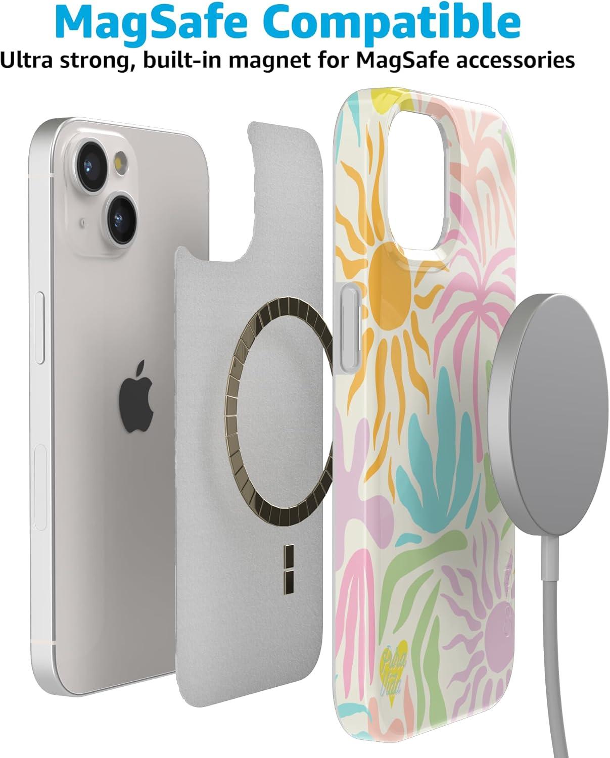 imageCasely iPhone 15 Plus Case Outside the Lines Crayola Marker Compatible with MagSafe Classic Ultra Slim DesignPura Vida Oasis