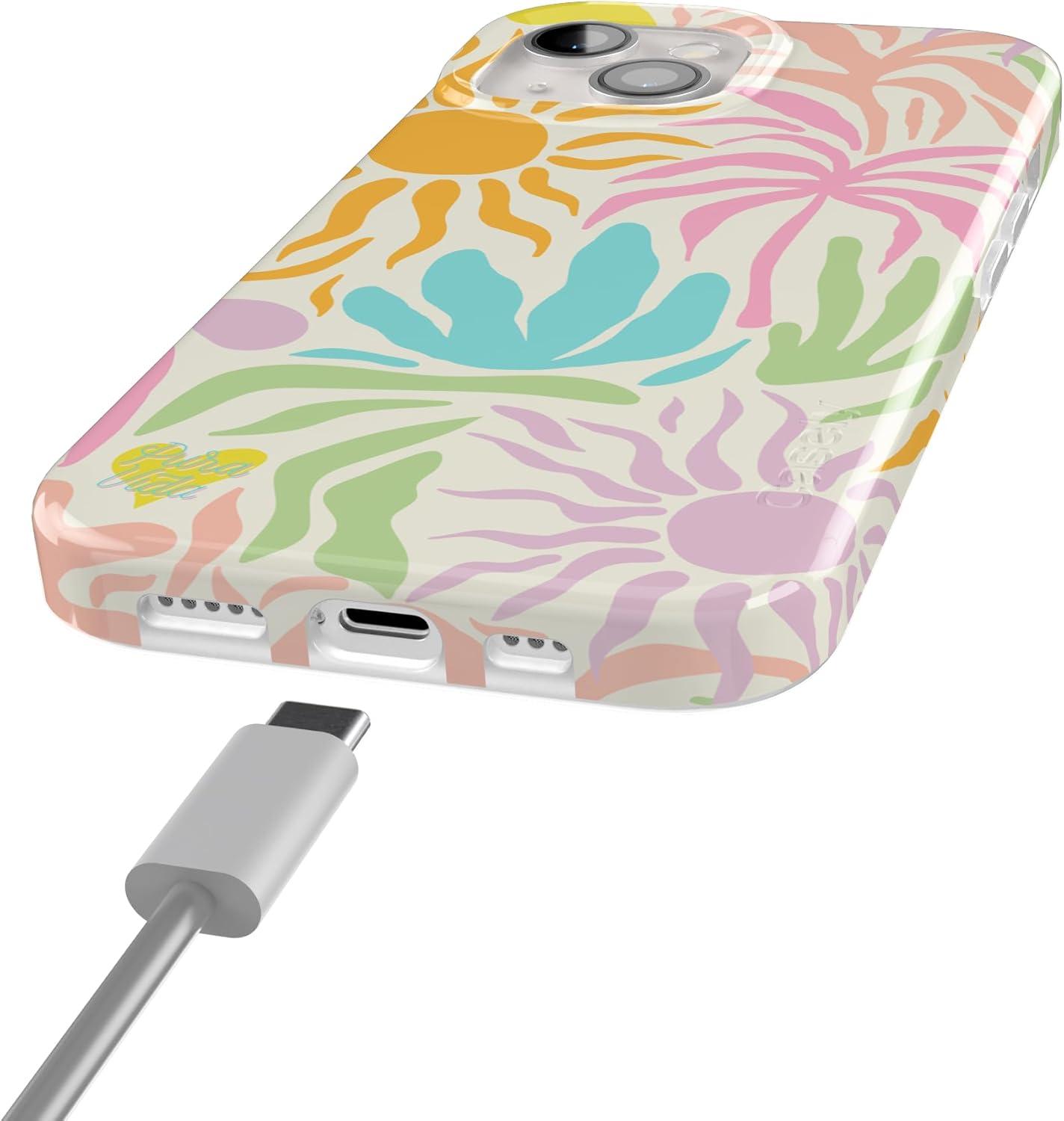 imageCasely iPhone 15 Plus Case Outside the Lines Crayola Marker Compatible with MagSafe Classic Ultra Slim DesignPura Vida Oasis