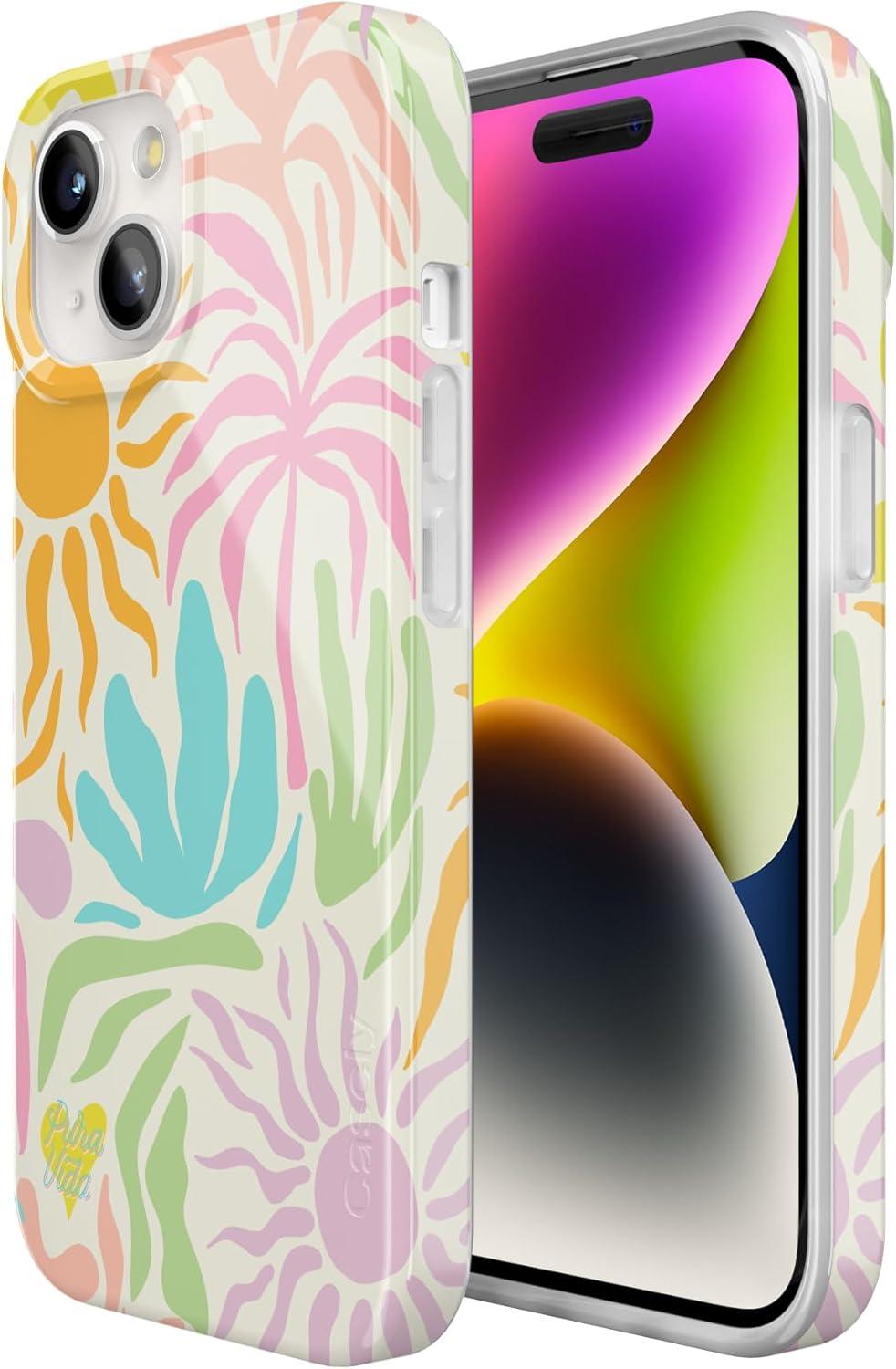 imageCasely iPhone 15 Plus Case Outside the Lines Crayola Marker Compatible with MagSafe Classic Ultra Slim DesignPura Vida Oasis