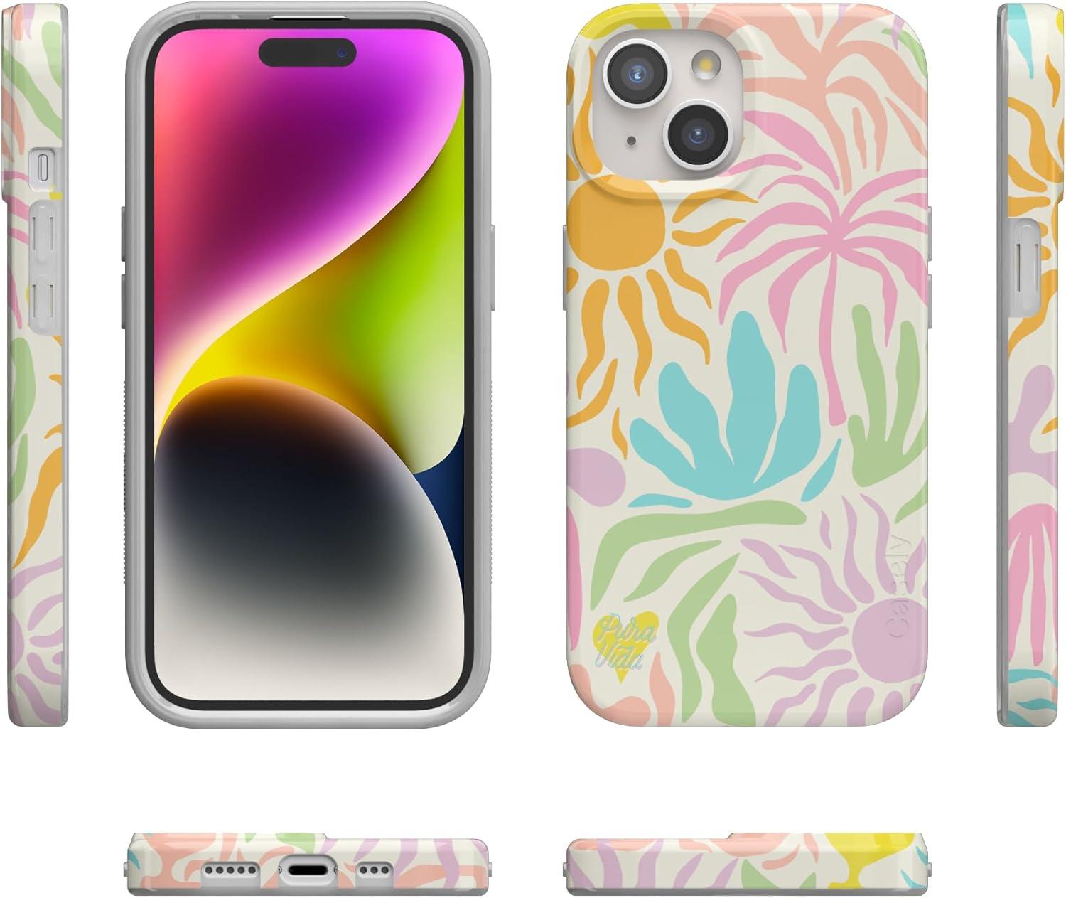 imageCasely iPhone 15 Plus Case Outside the Lines Crayola Marker Compatible with MagSafe Classic Ultra Slim DesignPura Vida Oasis