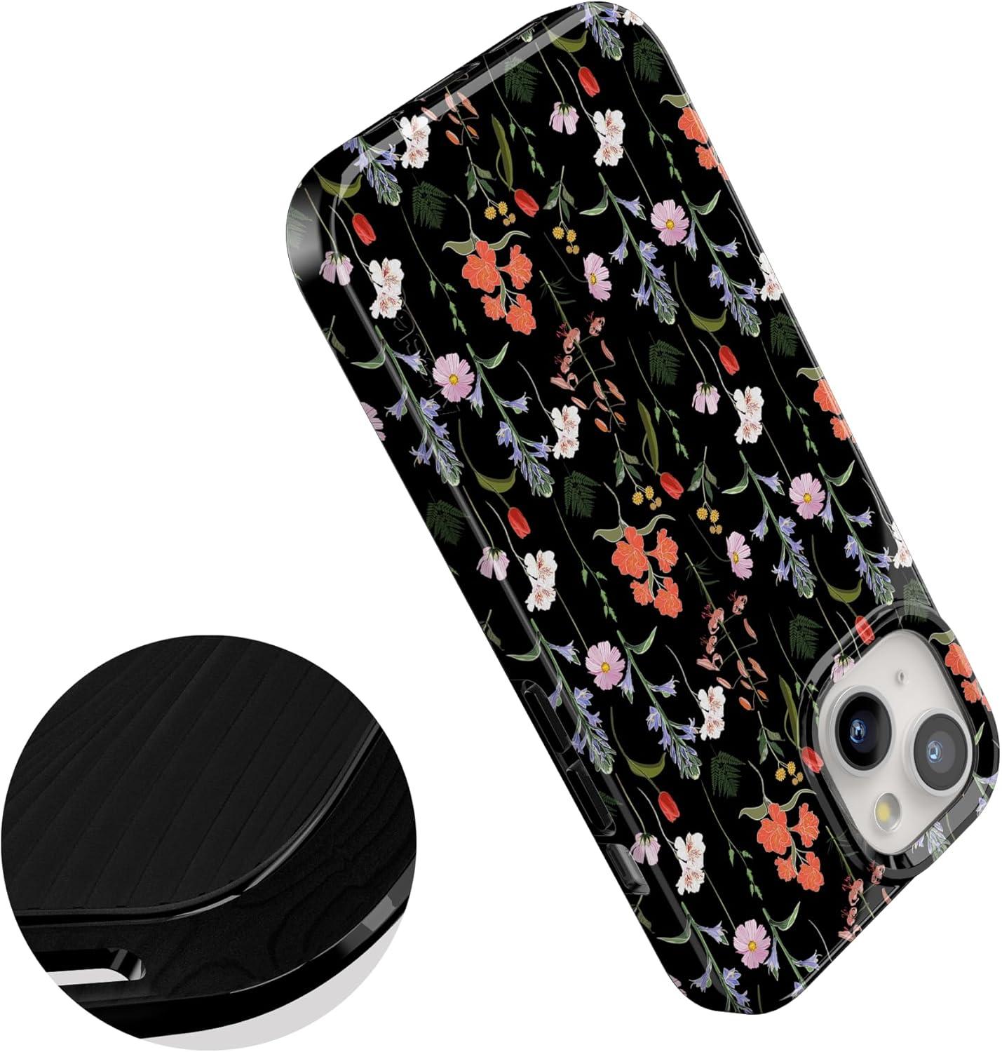 imageCasely iPhone 15 Plus Case Outside the Lines Crayola Marker Compatible with MagSafe Classic Ultra Slim DesignSecret Garden Mixed Floral