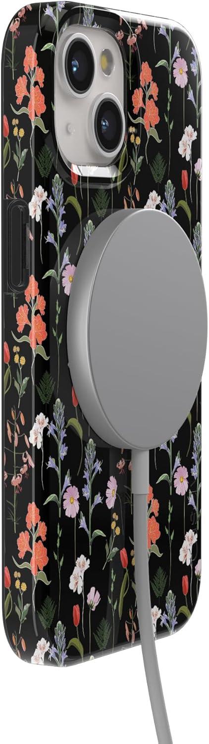 imageCasely iPhone 15 Plus Case Outside the Lines Crayola Marker Compatible with MagSafe Classic Ultra Slim DesignSecret Garden Mixed Floral