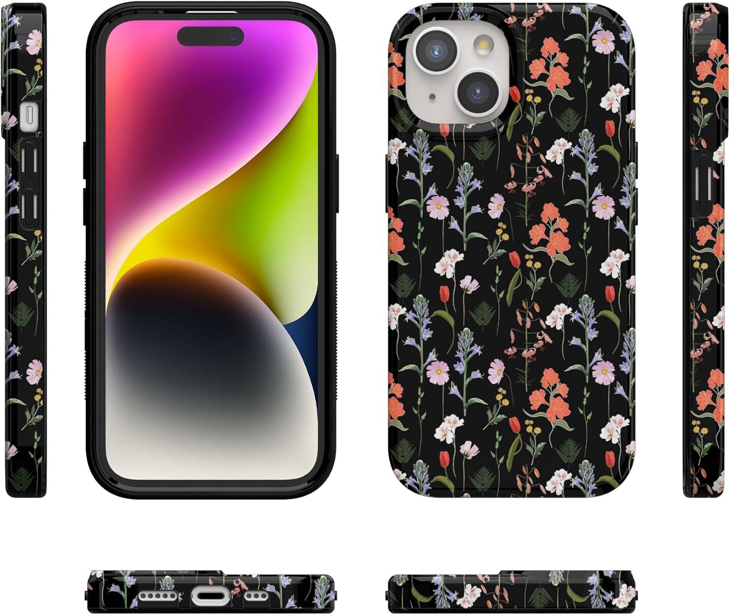 imageCasely iPhone 15 Plus Case Outside the Lines Crayola Marker Compatible with MagSafe Classic Ultra Slim DesignSecret Garden Mixed Floral