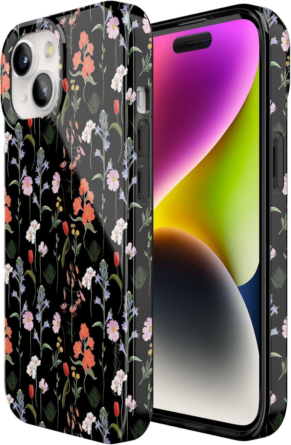 imageCasely iPhone 15 Plus Case Outside the Lines Crayola Marker Compatible with MagSafe Classic Ultra Slim DesignSecret Garden Mixed Floral