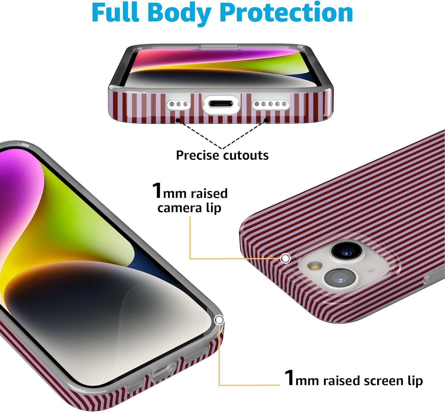 imageCasely iPhone 15 Plus Case Outside the Lines Crayola Marker Compatible with MagSafe Classic Ultra Slim DesignStripes and the City Tiny Pinstripe