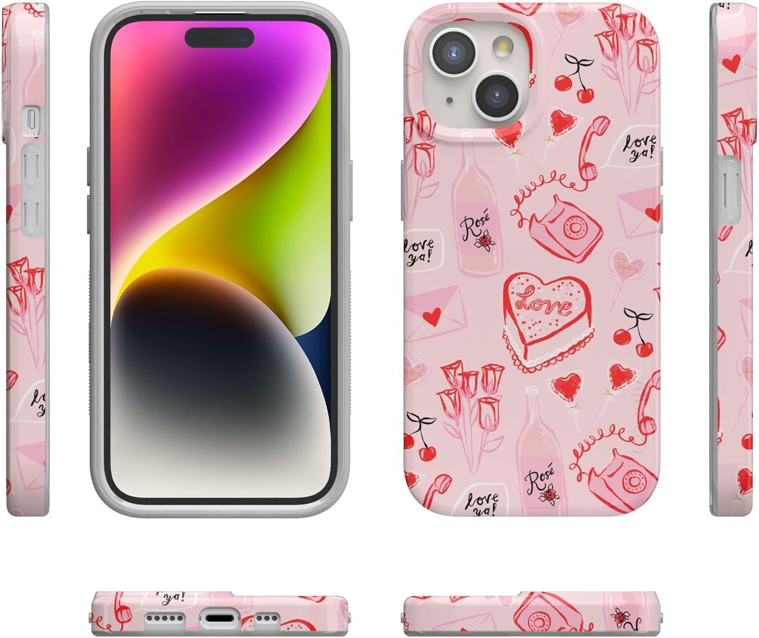imageCasely iPhone 15 Plus Case Outside the Lines Crayola Marker Compatible with MagSafe Classic Ultra Slim DesignThats Amore Valentines