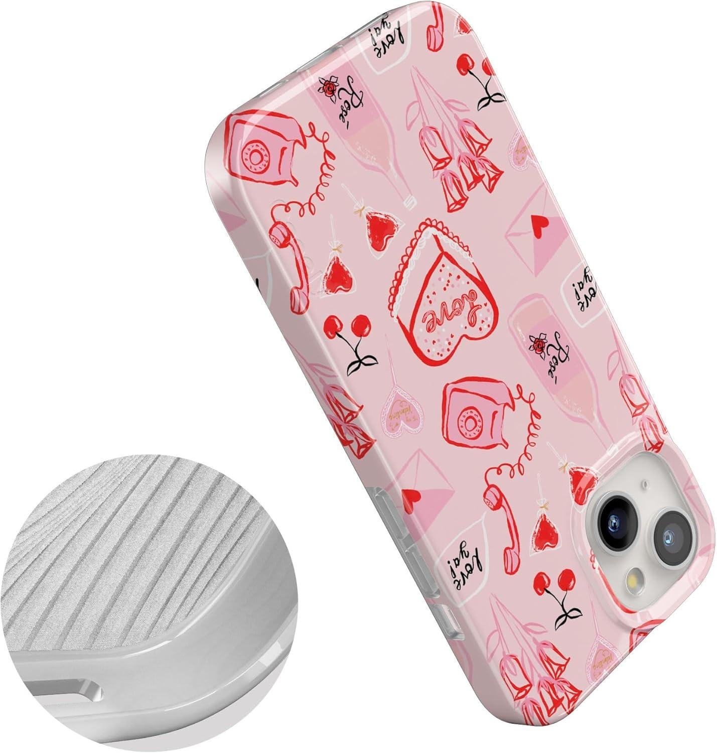 imageCasely iPhone 15 Plus Case Outside the Lines Crayola Marker Compatible with MagSafe Classic Ultra Slim DesignThats Amore Valentines