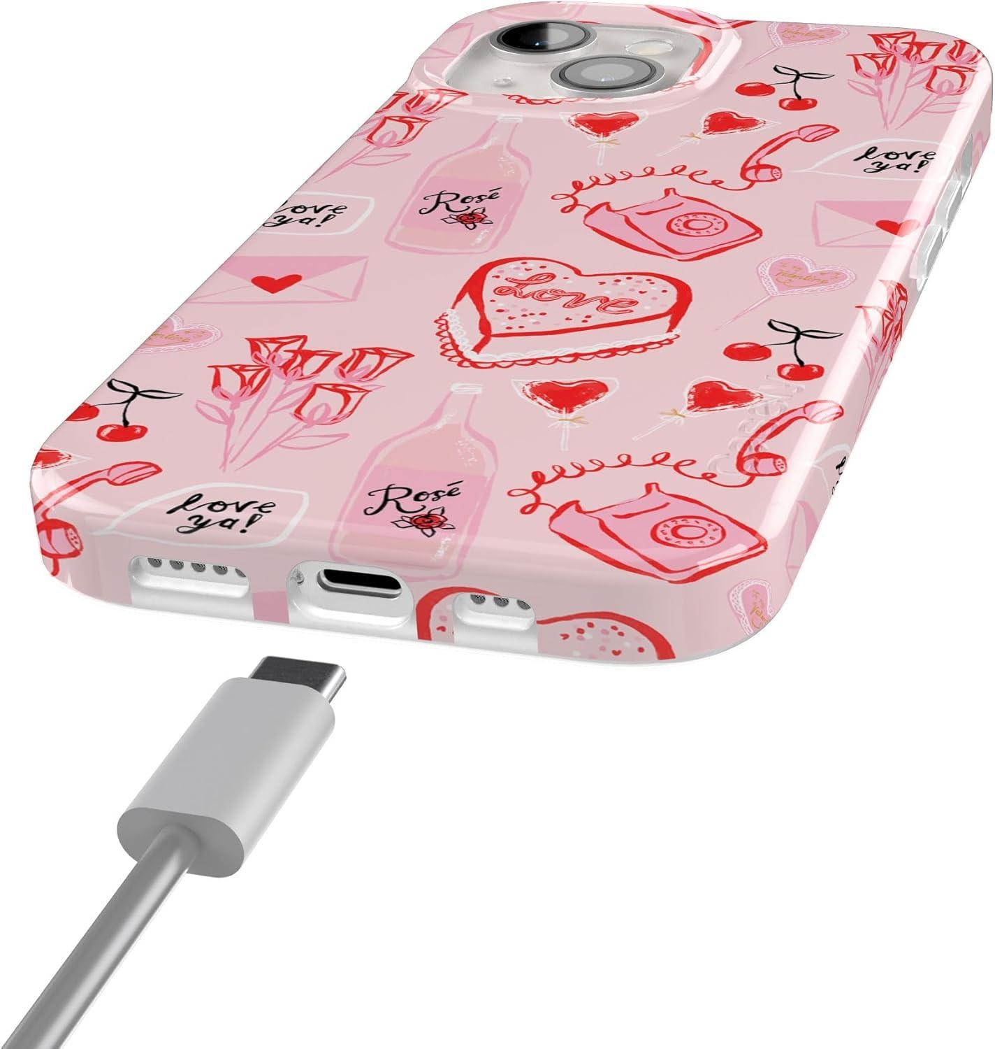 imageCasely iPhone 15 Plus Case Outside the Lines Crayola Marker Compatible with MagSafe Classic Ultra Slim DesignThats Amore Valentines
