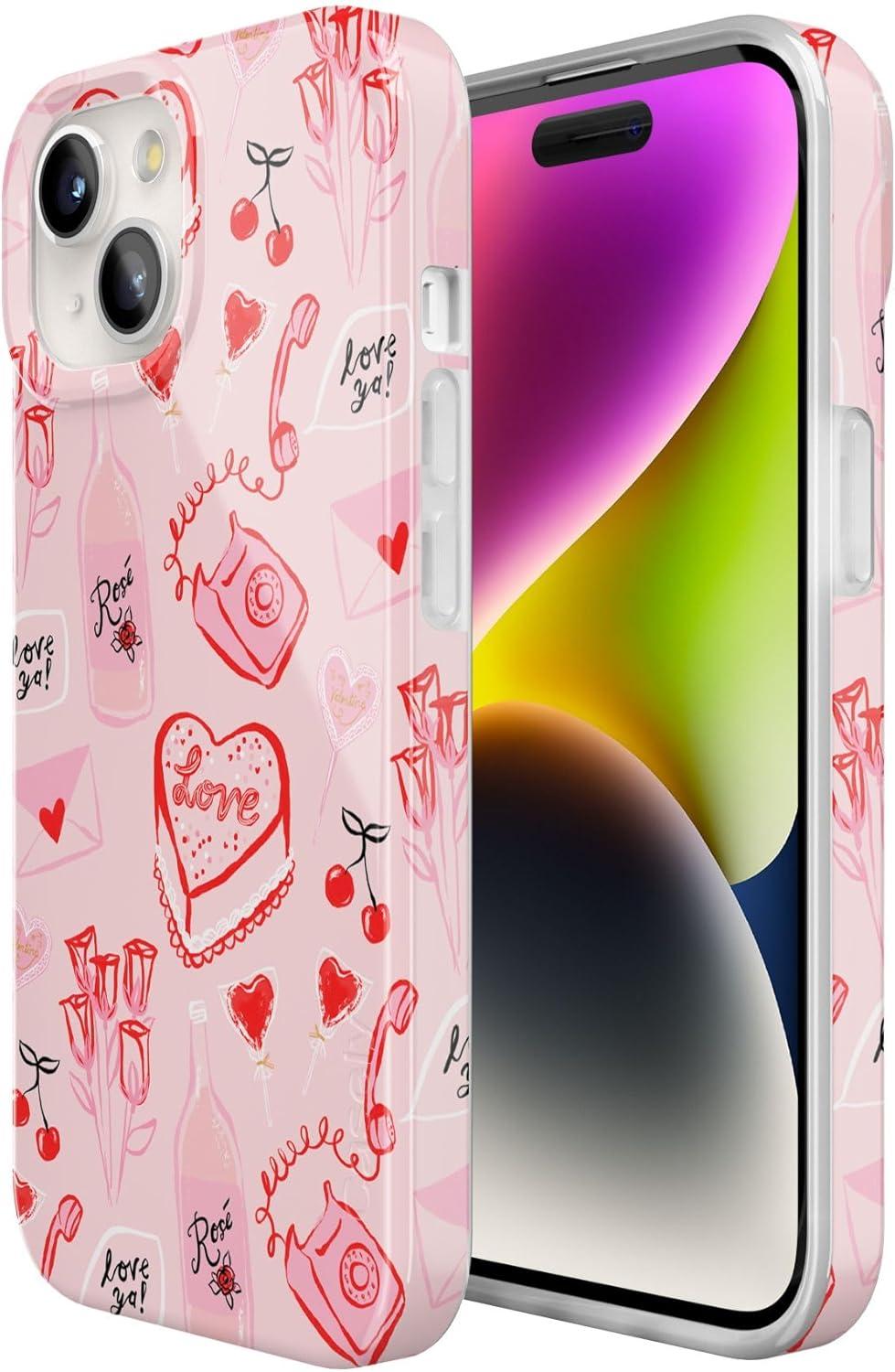 imageCasely iPhone 15 Plus Case Outside the Lines Crayola Marker Compatible with MagSafe Classic Ultra Slim DesignThats Amore Valentines