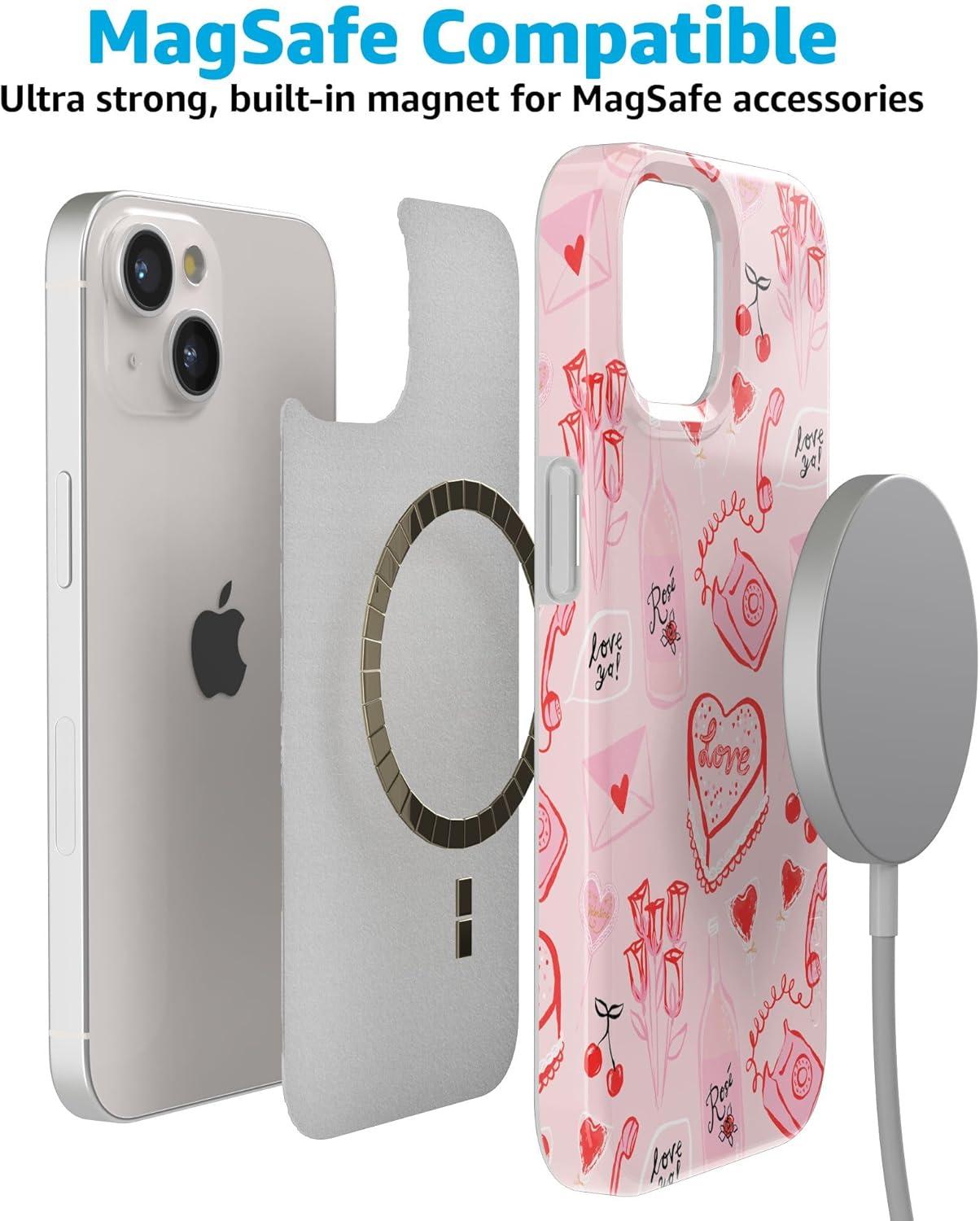 imageCasely iPhone 15 Plus Case Outside the Lines Crayola Marker Compatible with MagSafe Classic Ultra Slim DesignThats Amore Valentines