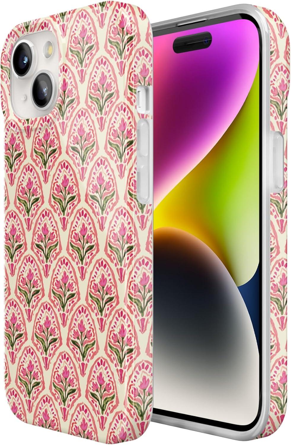 imageCasely iPhone 15 Plus Case Outside the Lines Crayola Marker Compatible with MagSafe Classic Ultra Slim DesignTulip Tapestry Jenna Palek x Casely